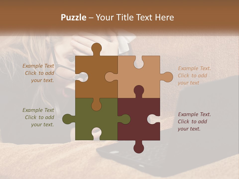 A Little Girl Sitting On A Couch Looking At A Laptop PowerPoint Template