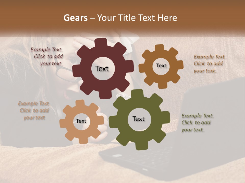 A Little Girl Sitting On A Couch Looking At A Laptop PowerPoint Template