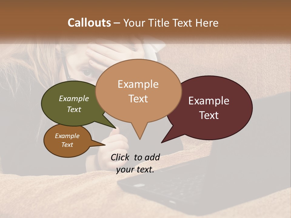 A Little Girl Sitting On A Couch Looking At A Laptop PowerPoint Template