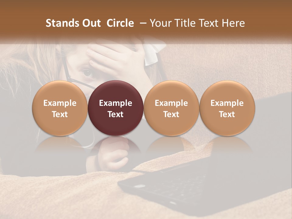 A Little Girl Sitting On A Couch Looking At A Laptop PowerPoint Template