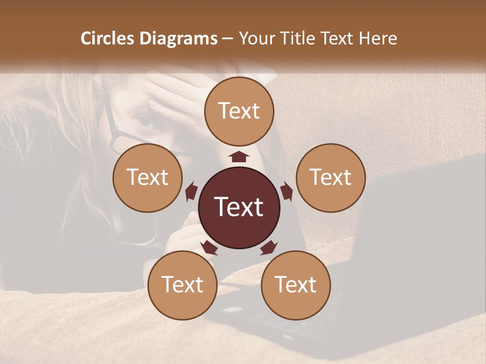 A Little Girl Sitting On A Couch Looking At A Laptop PowerPoint Template