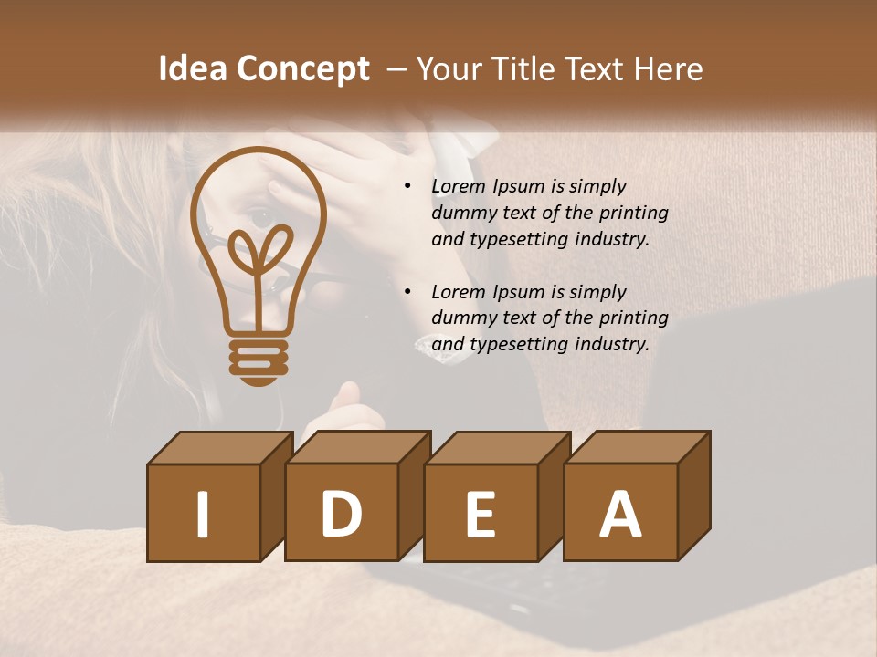 A Little Girl Sitting On A Couch Looking At A Laptop PowerPoint Template