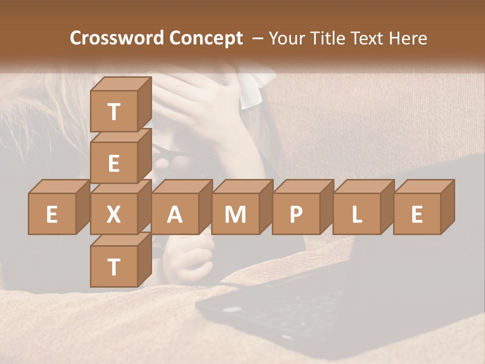 A Little Girl Sitting On A Couch Looking At A Laptop PowerPoint Template