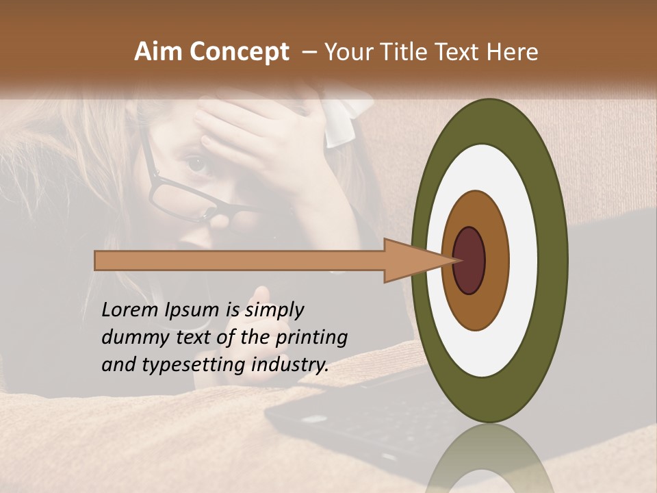 A Little Girl Sitting On A Couch Looking At A Laptop PowerPoint Template