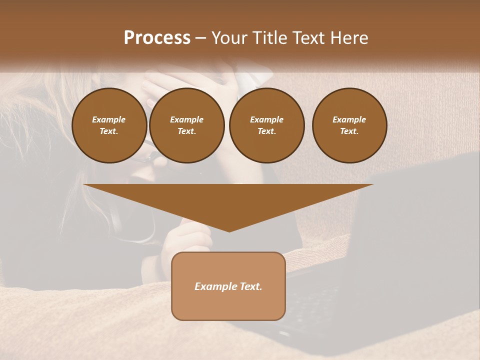 A Little Girl Sitting On A Couch Looking At A Laptop PowerPoint Template