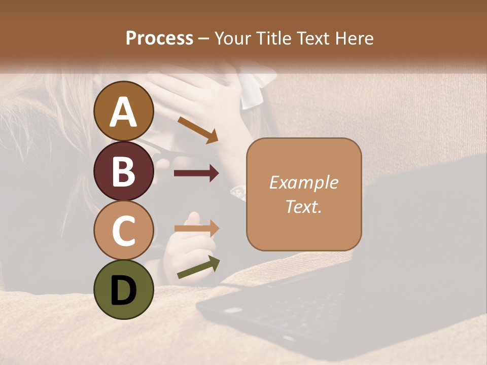 A Little Girl Sitting On A Couch Looking At A Laptop PowerPoint Template