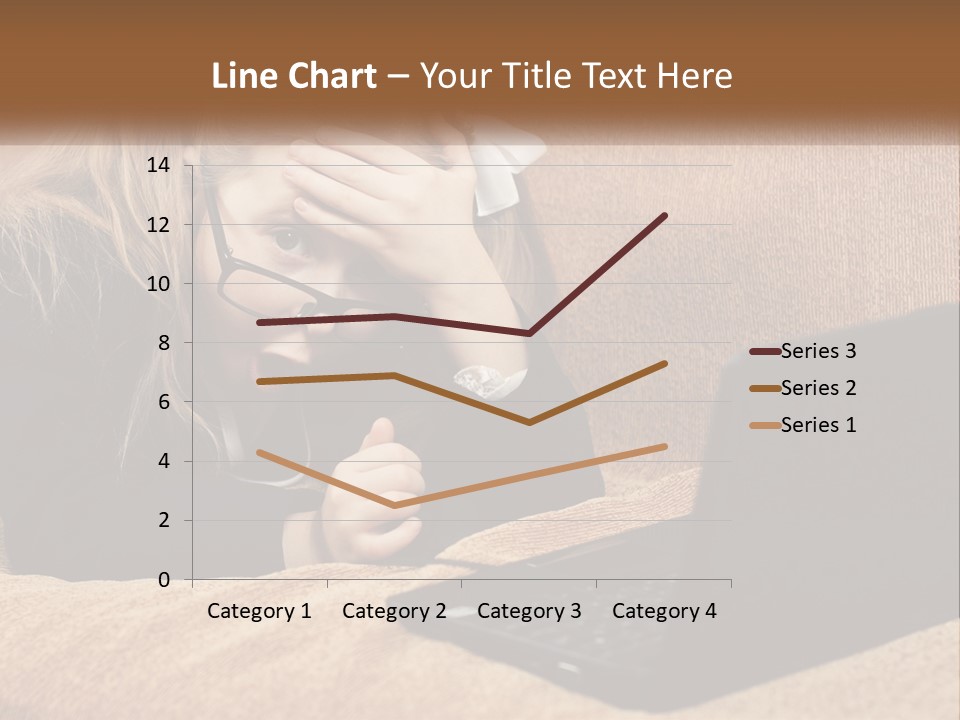A Little Girl Sitting On A Couch Looking At A Laptop PowerPoint Template