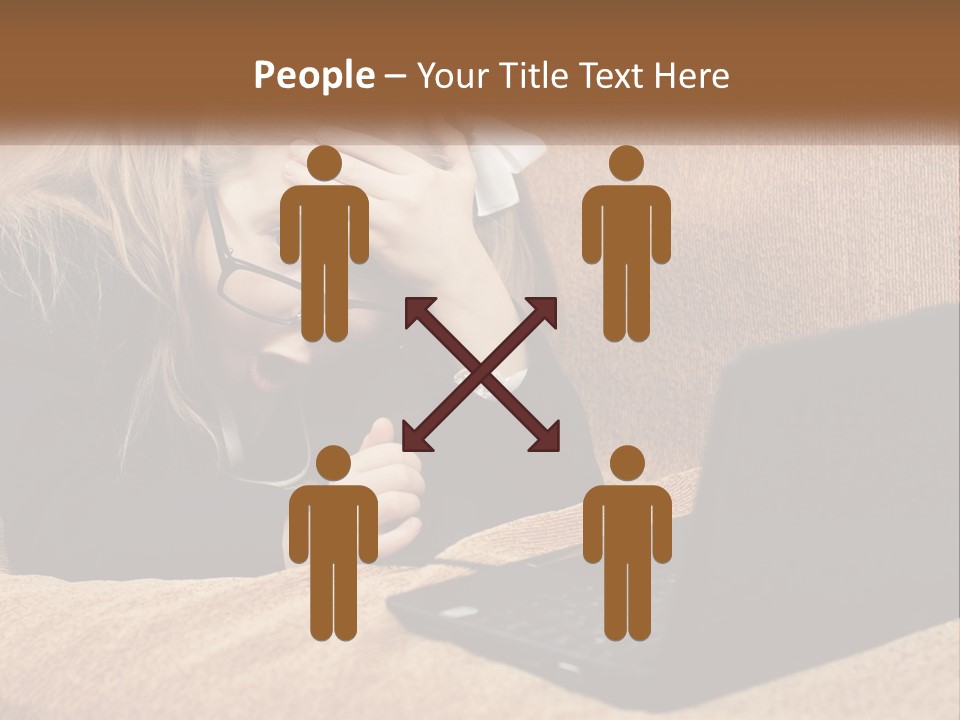 A Little Girl Sitting On A Couch Looking At A Laptop PowerPoint Template