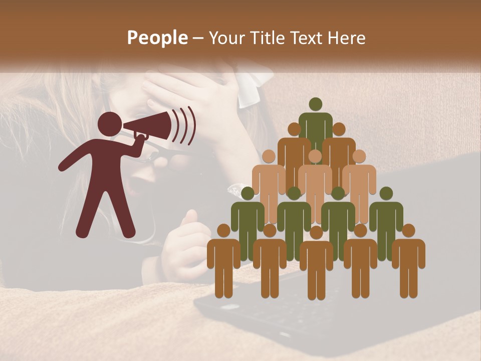 A Little Girl Sitting On A Couch Looking At A Laptop PowerPoint Template