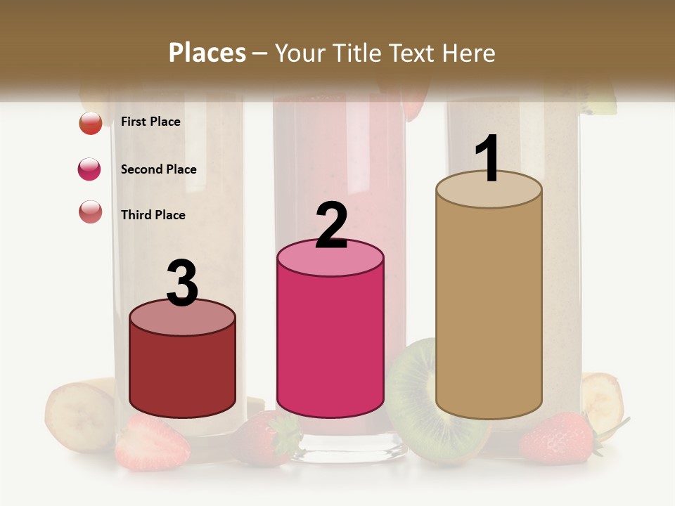 A Group Of Three Smoothies Sitting Next To Each Other PowerPoint Template