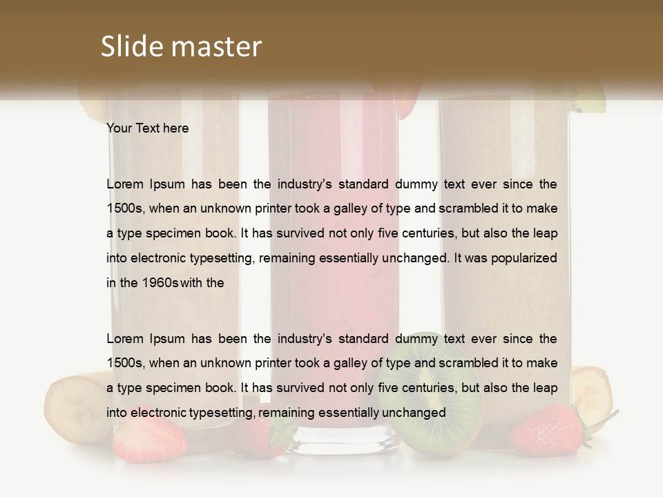 A Group Of Three Smoothies Sitting Next To Each Other PowerPoint Template