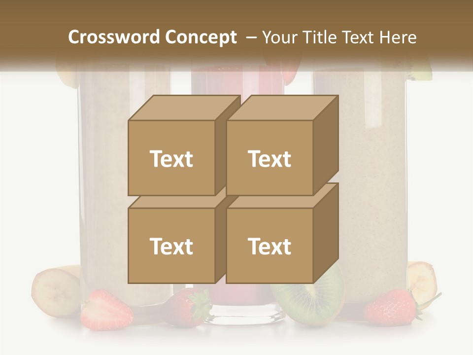 A Group Of Three Smoothies Sitting Next To Each Other PowerPoint Template