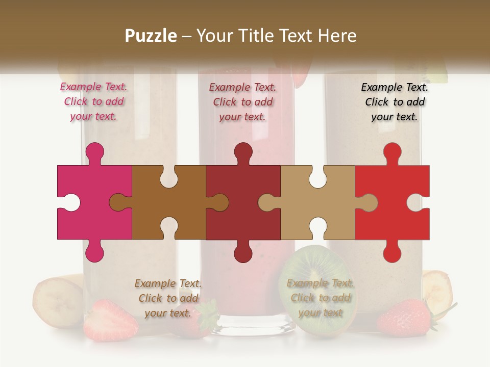 A Group Of Three Smoothies Sitting Next To Each Other PowerPoint Template