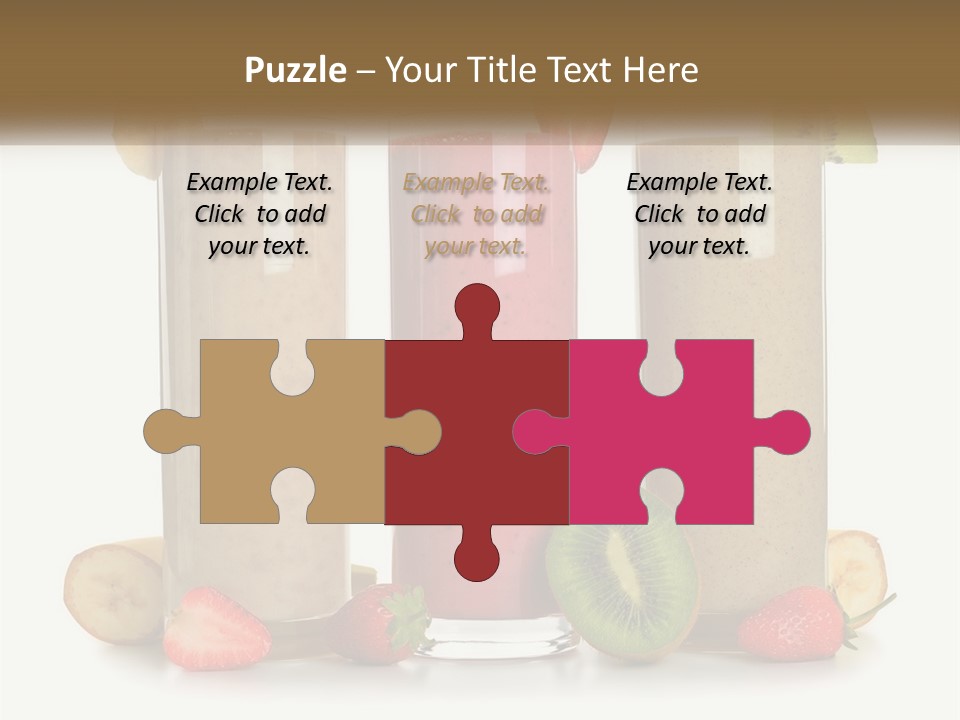 A Group Of Three Smoothies Sitting Next To Each Other PowerPoint Template