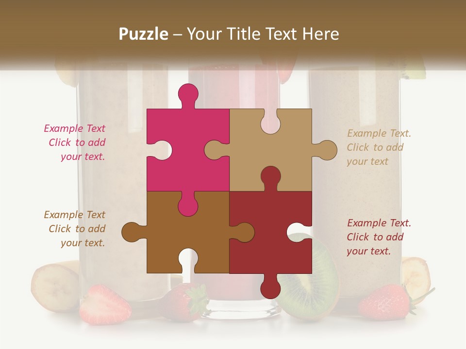 A Group Of Three Smoothies Sitting Next To Each Other PowerPoint Template