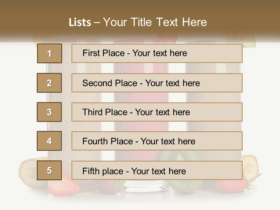 A Group Of Three Smoothies Sitting Next To Each Other PowerPoint Template