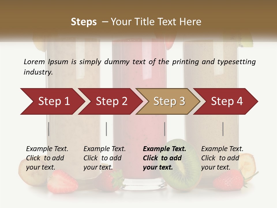 A Group Of Three Smoothies Sitting Next To Each Other PowerPoint Template