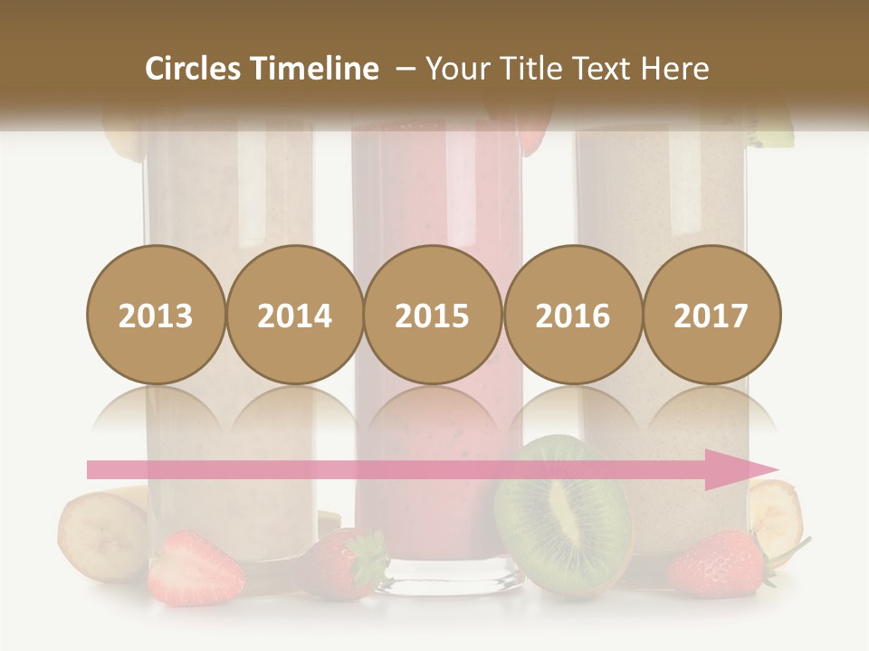 A Group Of Three Smoothies Sitting Next To Each Other PowerPoint Template