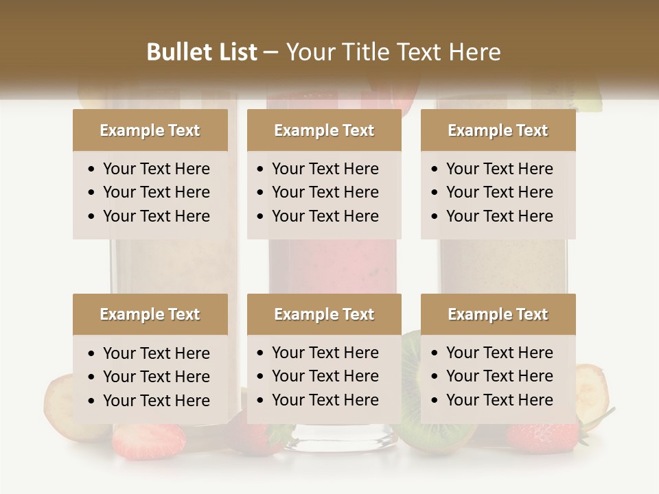 A Group Of Three Smoothies Sitting Next To Each Other PowerPoint Template