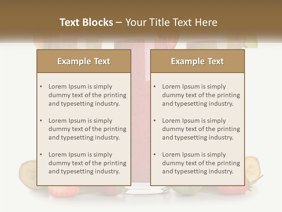 A Group Of Three Smoothies Sitting Next To Each Other PowerPoint Template