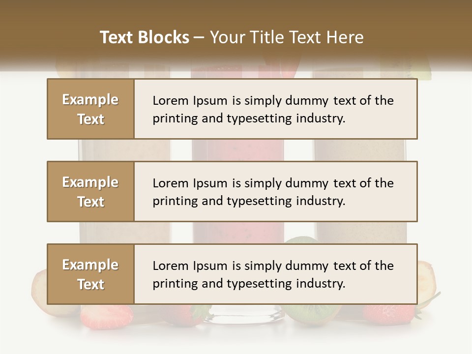 A Group Of Three Smoothies Sitting Next To Each Other PowerPoint Template