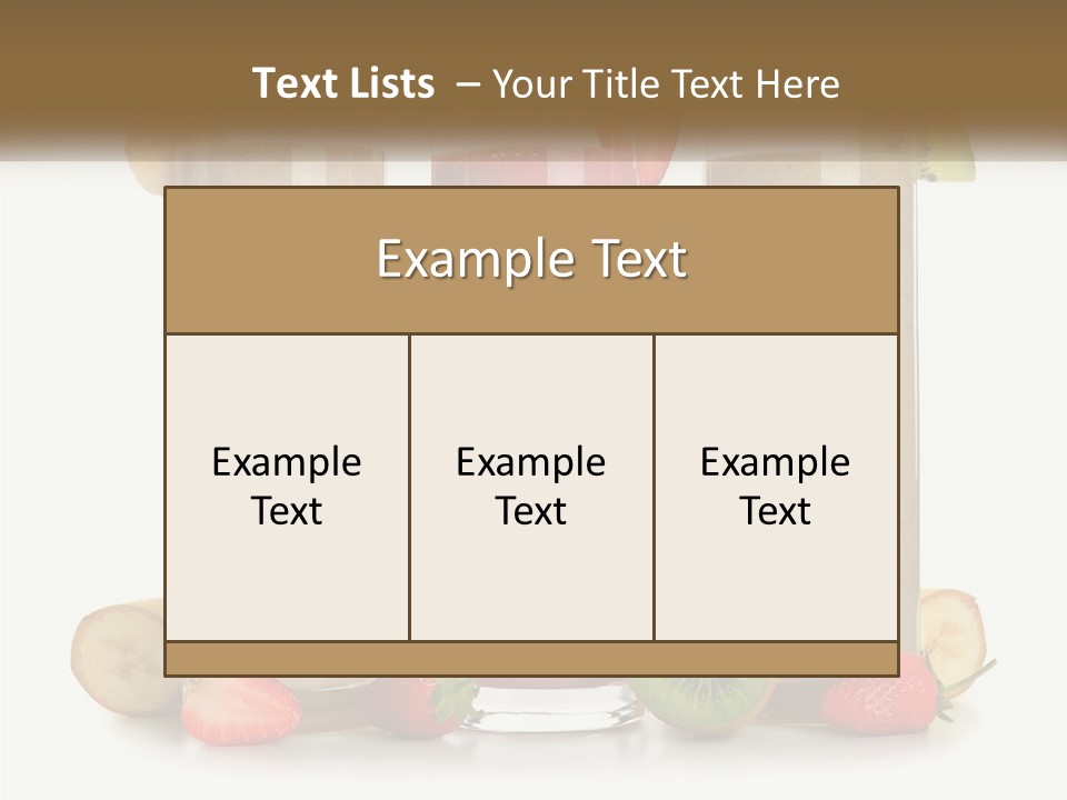 A Group Of Three Smoothies Sitting Next To Each Other PowerPoint Template