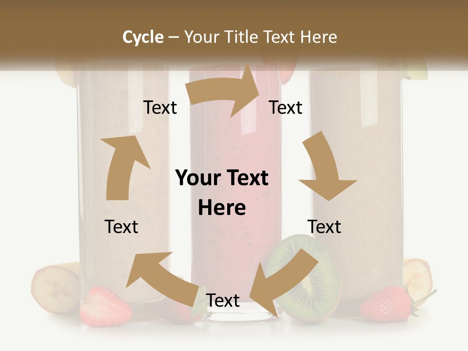 A Group Of Three Smoothies Sitting Next To Each Other PowerPoint Template