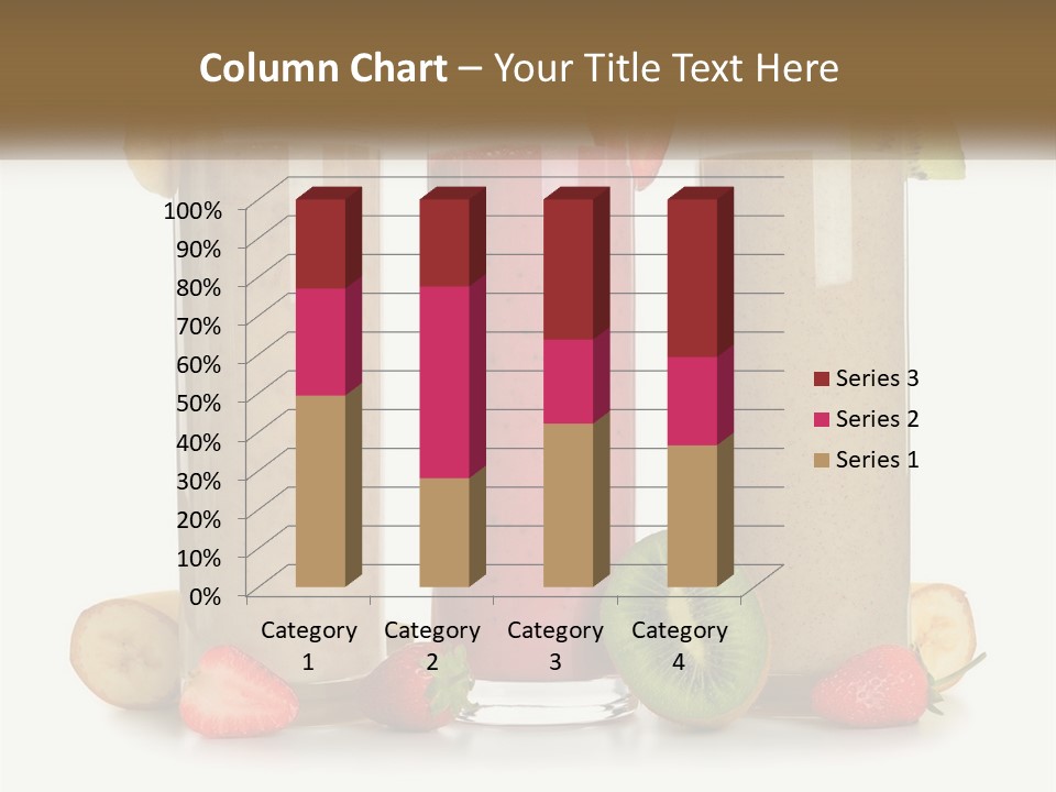A Group Of Three Smoothies Sitting Next To Each Other PowerPoint Template