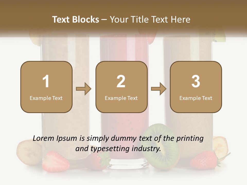 A Group Of Three Smoothies Sitting Next To Each Other PowerPoint Template