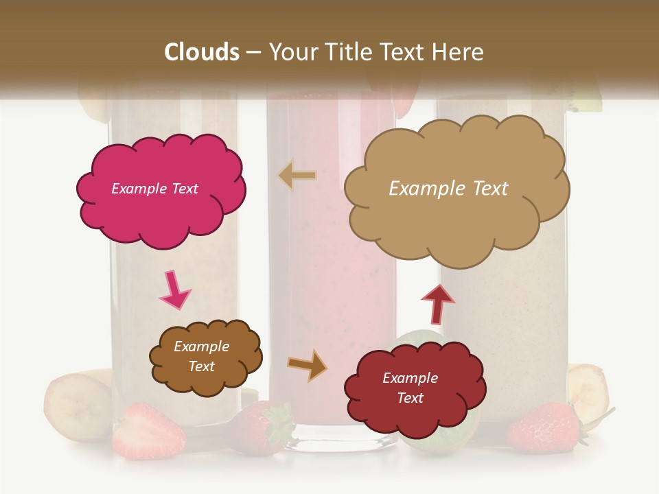 A Group Of Three Smoothies Sitting Next To Each Other PowerPoint Template