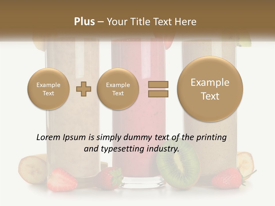 A Group Of Three Smoothies Sitting Next To Each Other PowerPoint Template