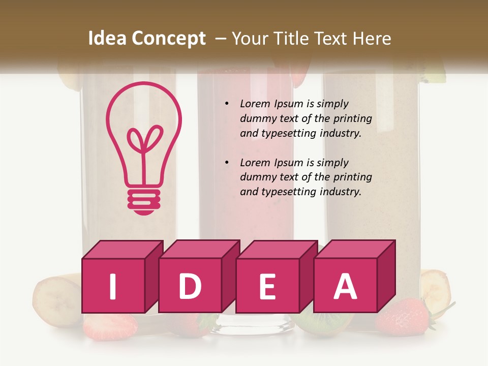 A Group Of Three Smoothies Sitting Next To Each Other PowerPoint Template
