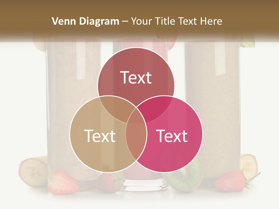 A Group Of Three Smoothies Sitting Next To Each Other PowerPoint Template