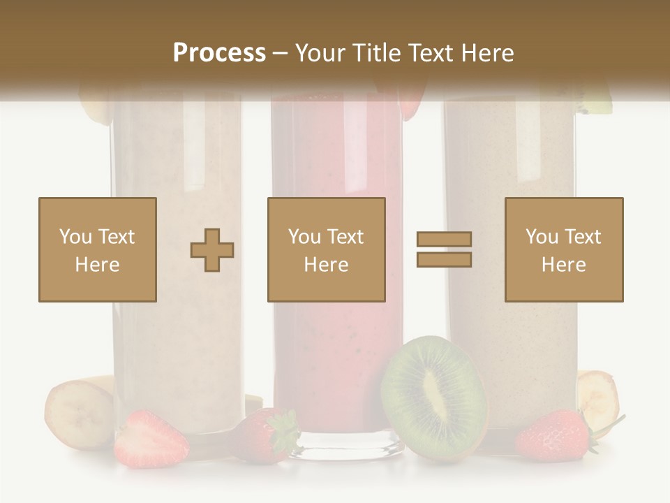 A Group Of Three Smoothies Sitting Next To Each Other PowerPoint Template