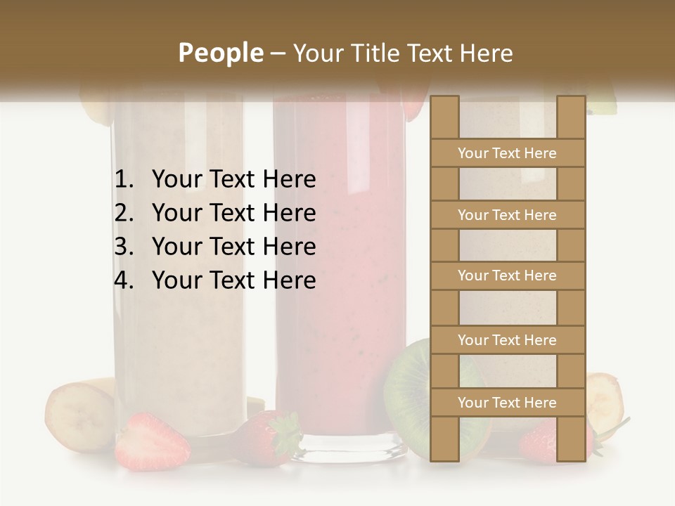 A Group Of Three Smoothies Sitting Next To Each Other PowerPoint Template