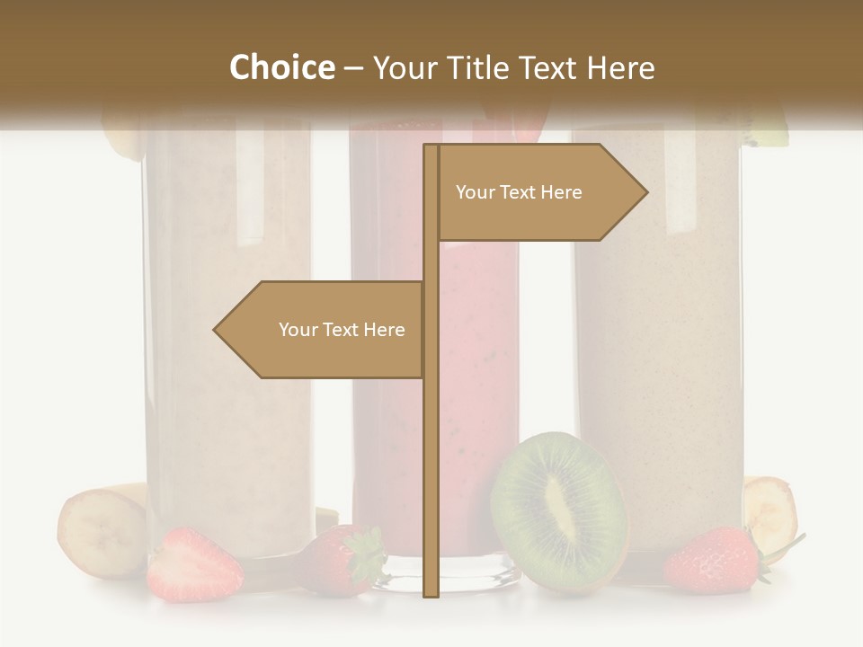 A Group Of Three Smoothies Sitting Next To Each Other PowerPoint Template