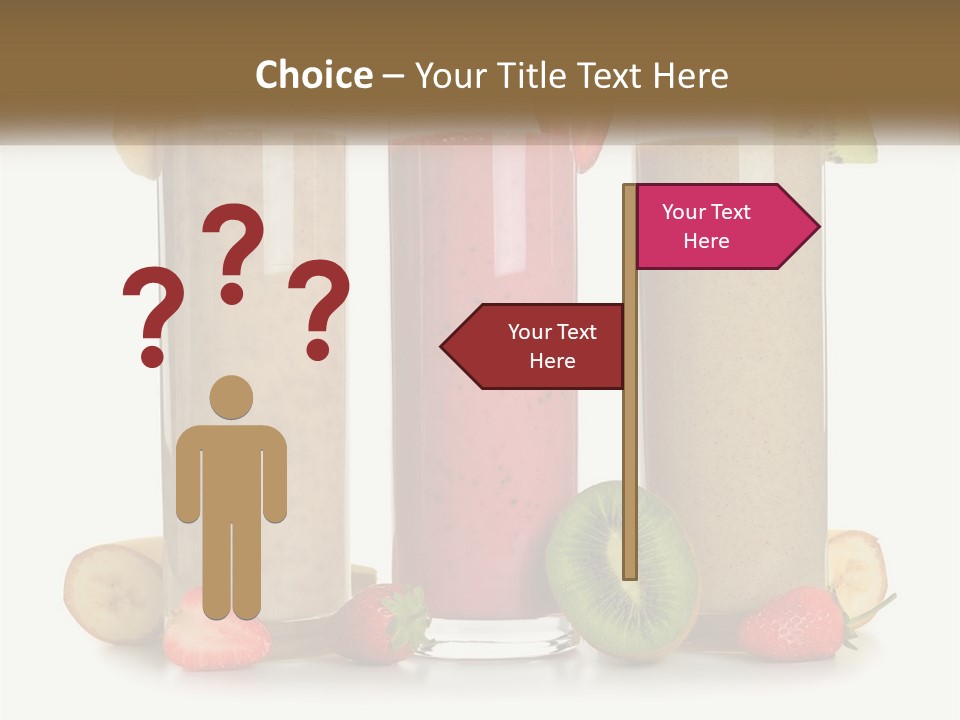 A Group Of Three Smoothies Sitting Next To Each Other PowerPoint Template