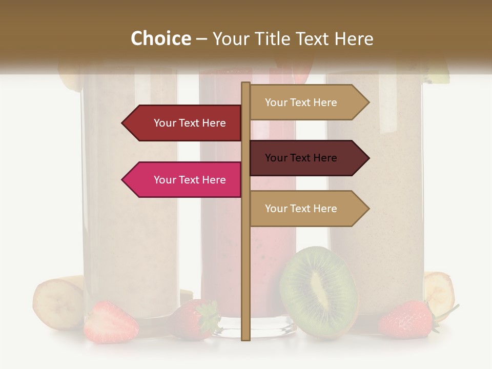 A Group Of Three Smoothies Sitting Next To Each Other PowerPoint Template