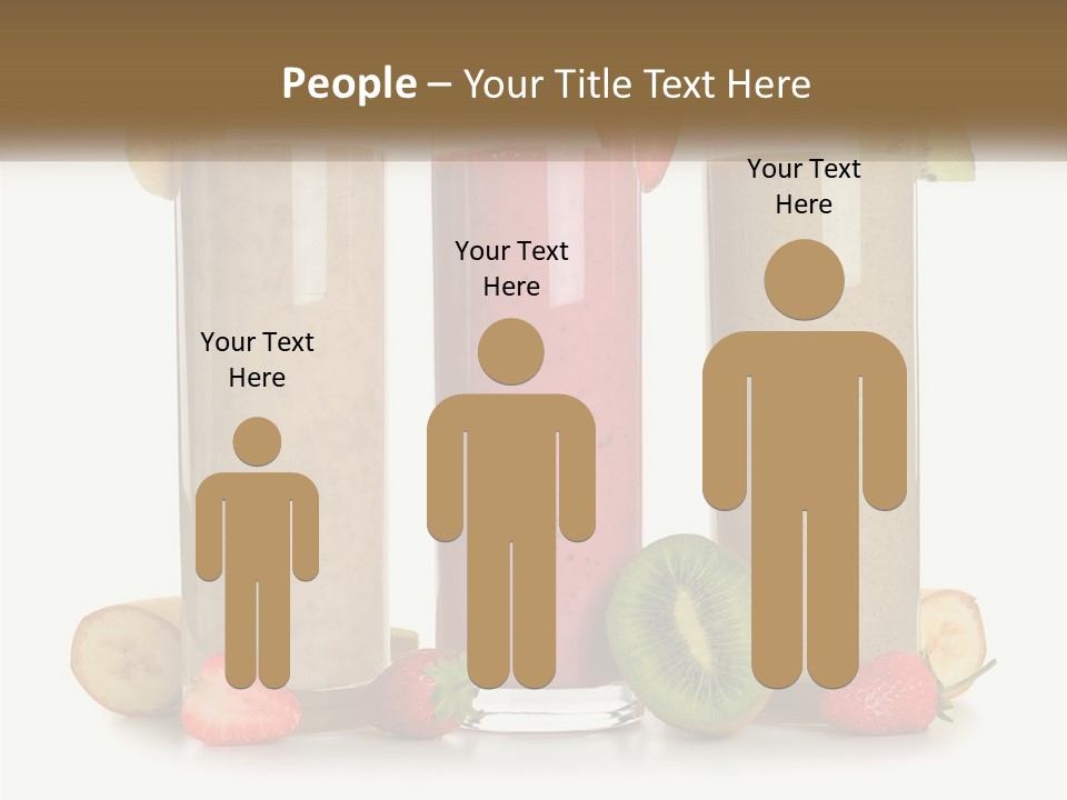 A Group Of Three Smoothies Sitting Next To Each Other PowerPoint Template
