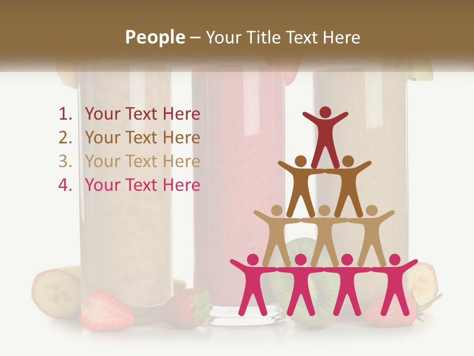A Group Of Three Smoothies Sitting Next To Each Other PowerPoint Template