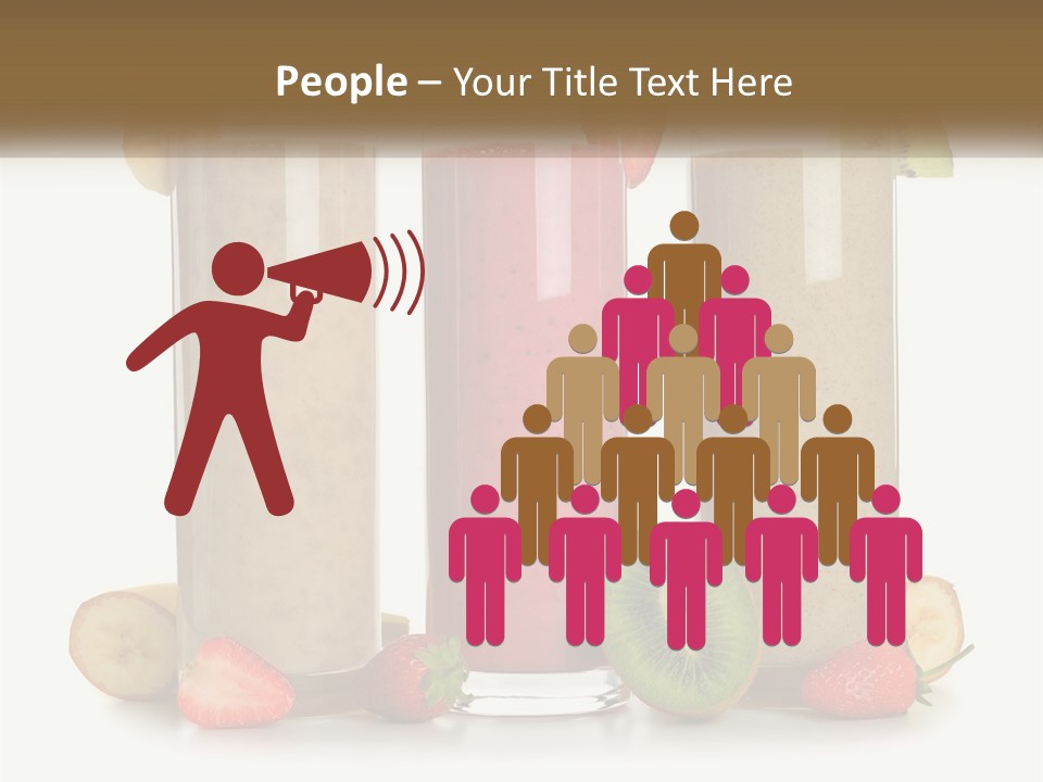 A Group Of Three Smoothies Sitting Next To Each Other PowerPoint Template