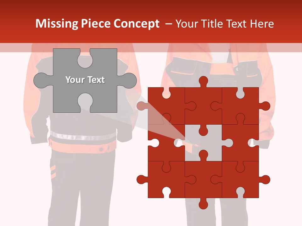 An Orange And Black Work Suit With Reflective Stripes PowerPoint Template