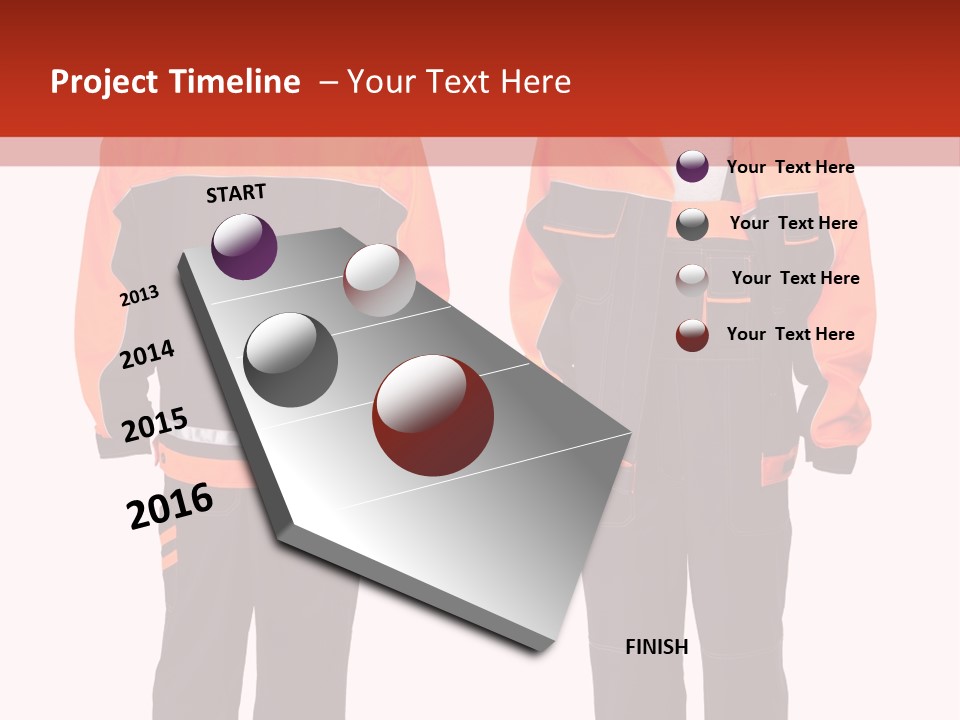 An Orange And Black Work Suit With Reflective Stripes PowerPoint Template