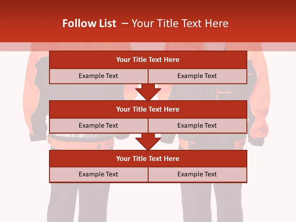 An Orange And Black Work Suit With Reflective Stripes PowerPoint Template