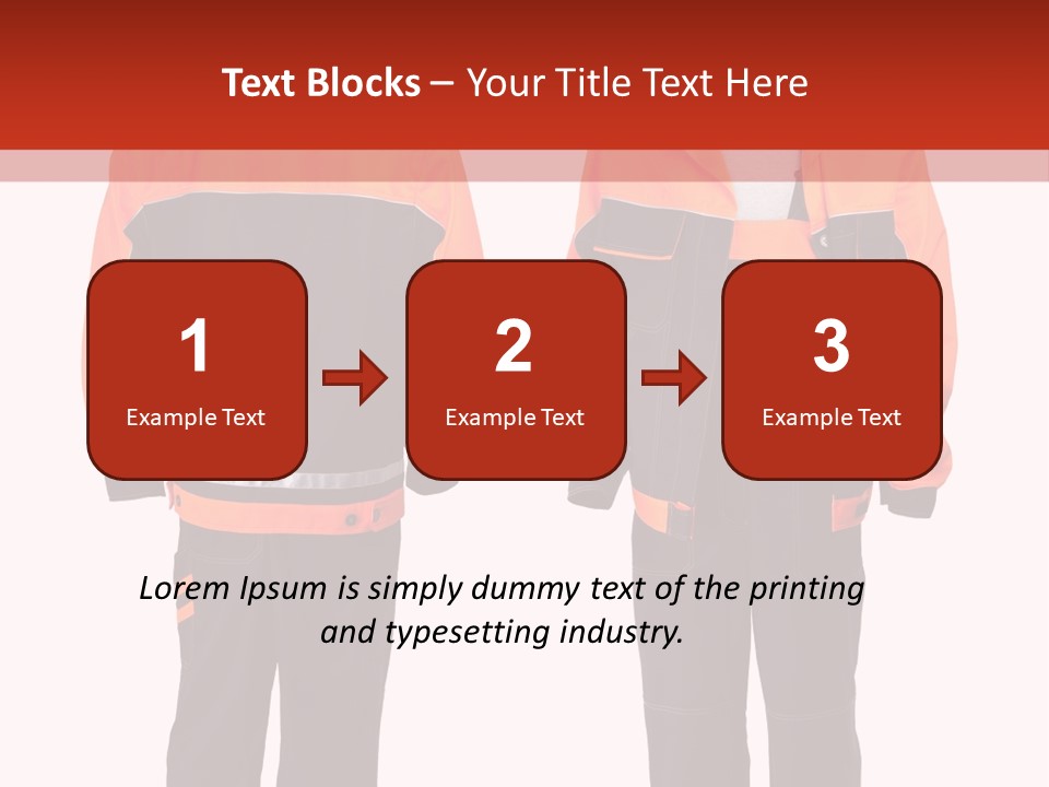 An Orange And Black Work Suit With Reflective Stripes PowerPoint Template