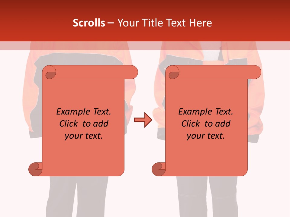An Orange And Black Work Suit With Reflective Stripes PowerPoint Template
