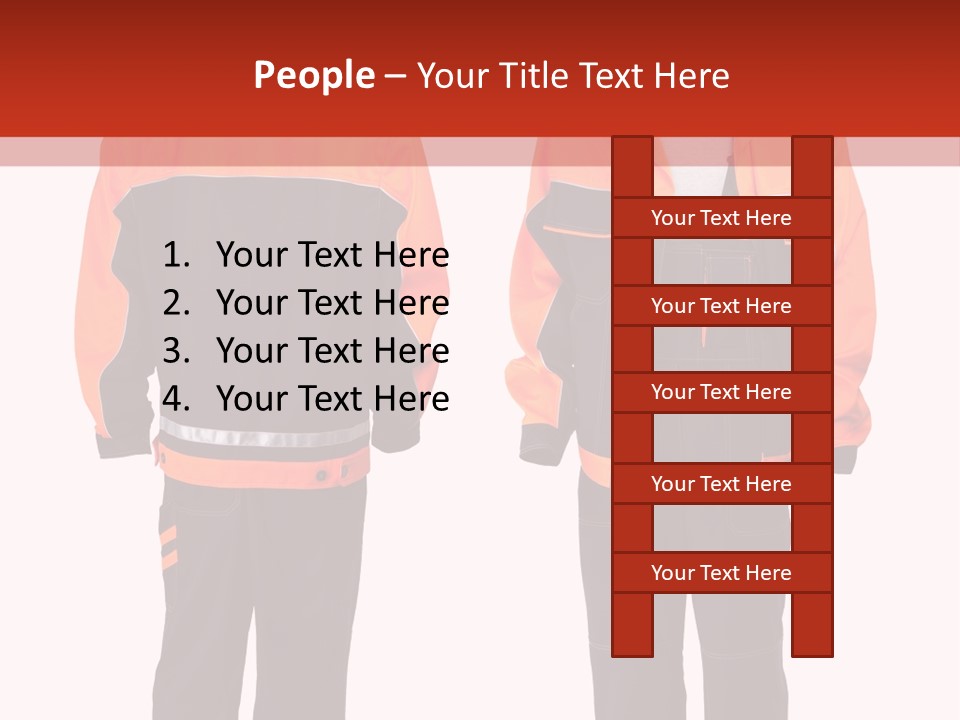 An Orange And Black Work Suit With Reflective Stripes PowerPoint Template