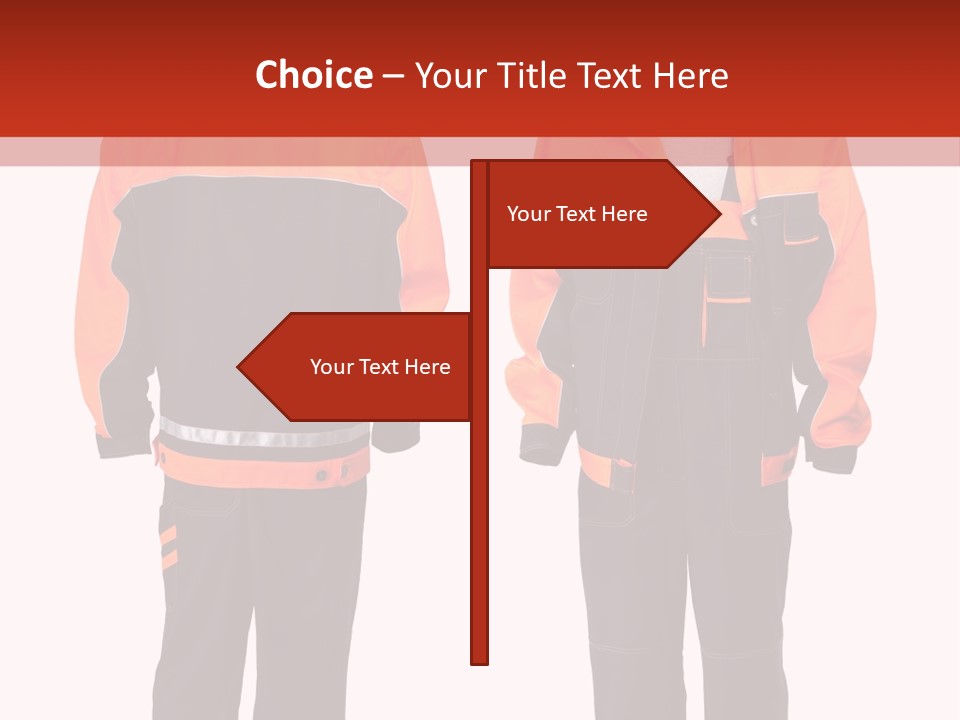 An Orange And Black Work Suit With Reflective Stripes PowerPoint Template