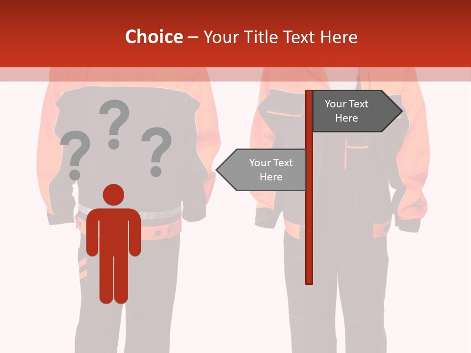 An Orange And Black Work Suit With Reflective Stripes PowerPoint Template