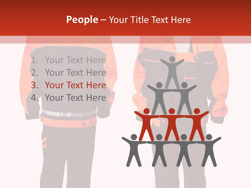 An Orange And Black Work Suit With Reflective Stripes PowerPoint Template